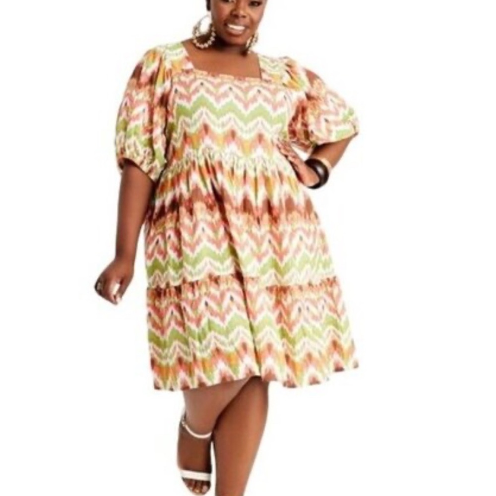 Ashley Stewart Printed Gauze Summer Dress Size 14 / 16 NWT